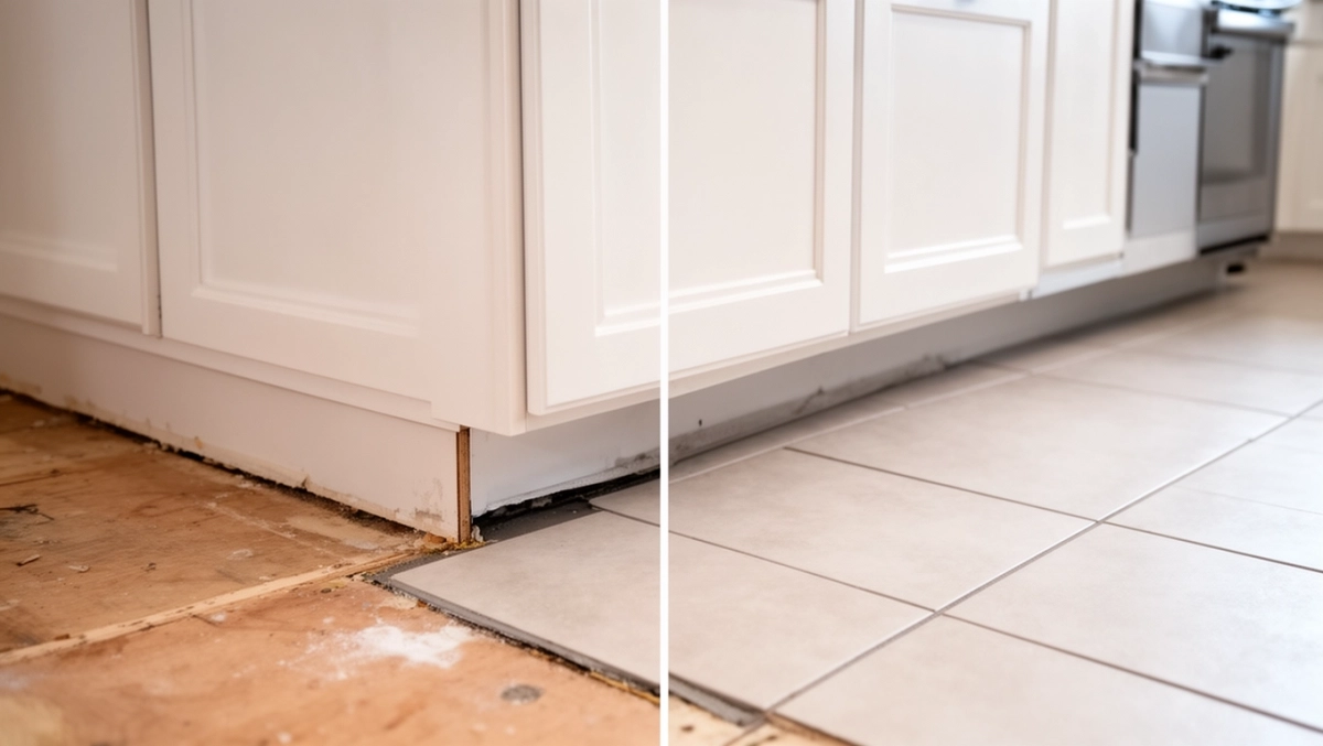 Czy układać płytki pod szafkami w kuchni