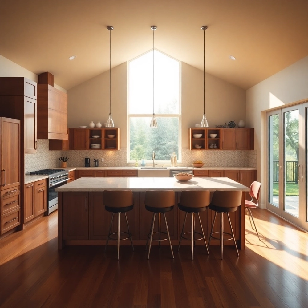 Kuchnia W Kształcie Litery U Z Oknem I Wyspą