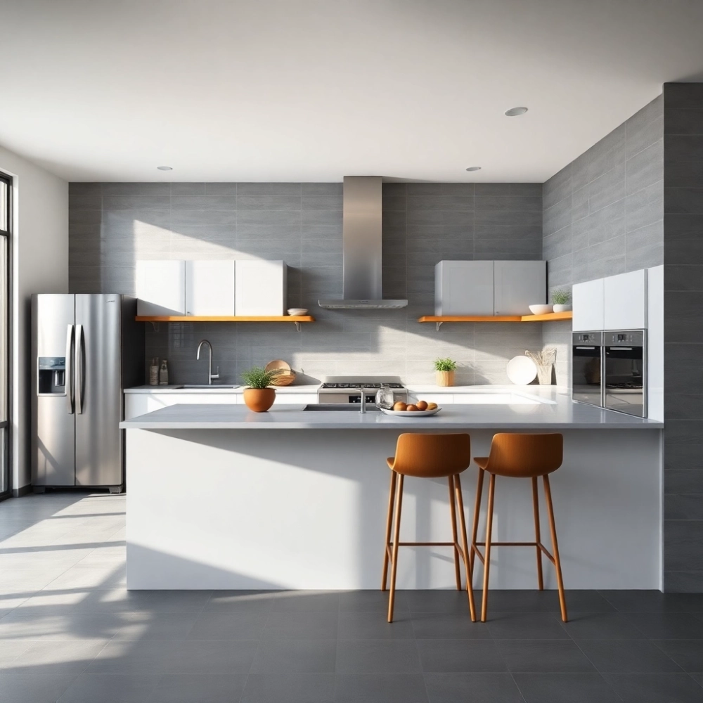 Kuchnia Z Szarymi Płytkami