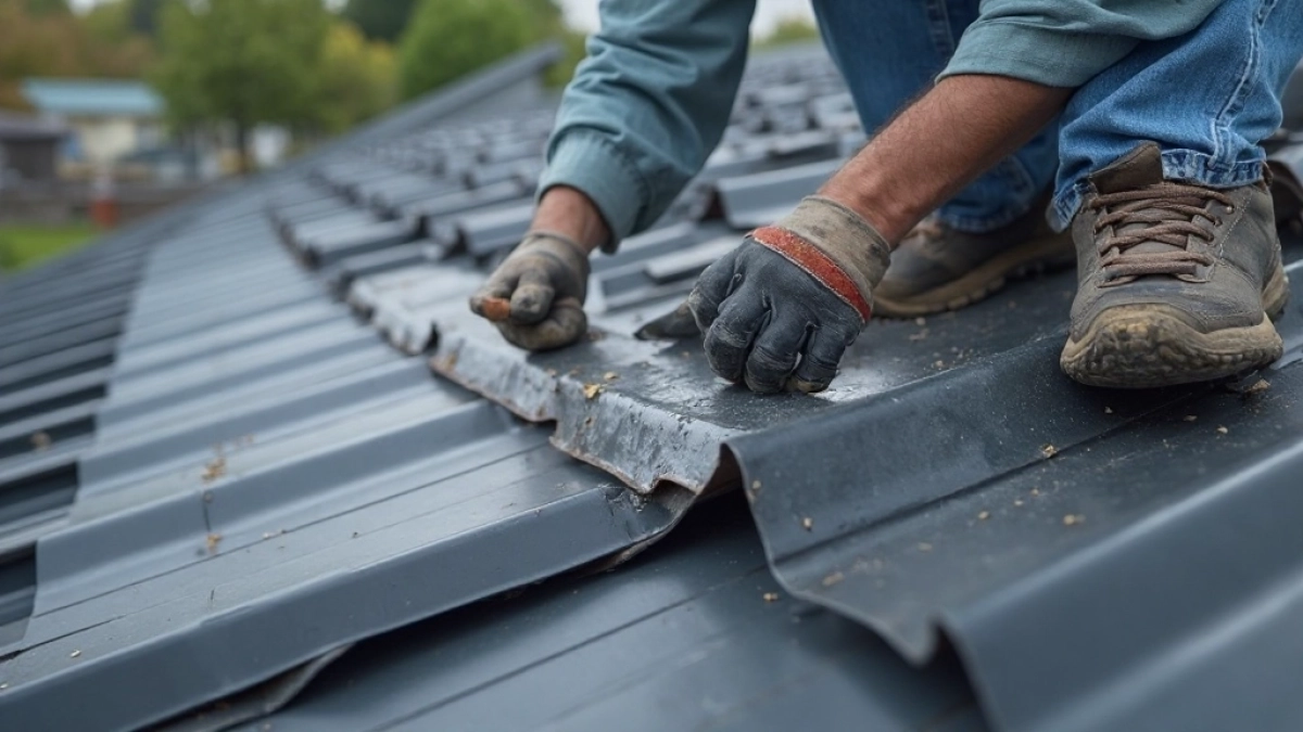 Montaż blachy trapezowej na dachu pokrytym papą