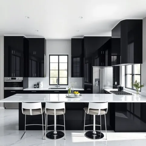 Kuchnia Biało Czarna Glamour