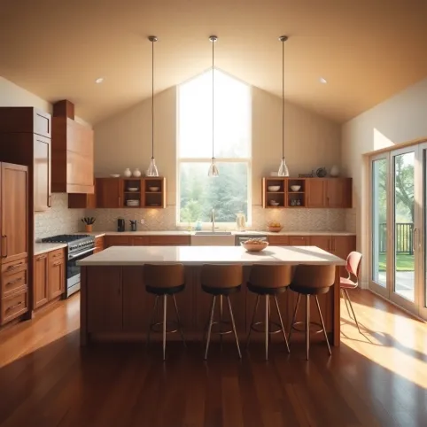 Kuchnia W Kształcie Litery U Z Oknem I Wyspą