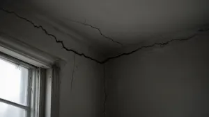 Pęknięcia na łączeniu sufitu i ściany