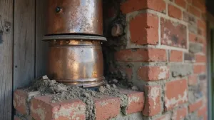 Przejście komina przez ścianę drewnianą