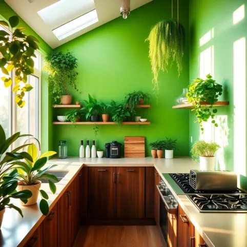 Zielone Ściany W Kuchni